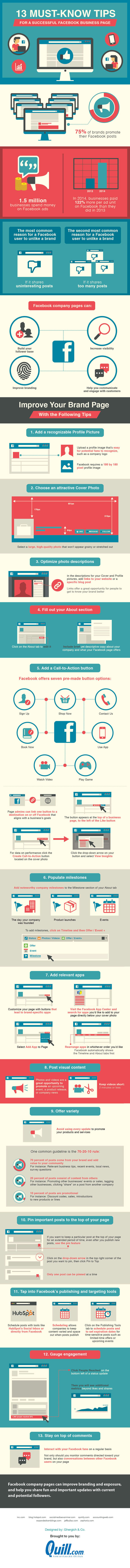13 Must-Know Tips for a Successful Facebook Business Page Infographic