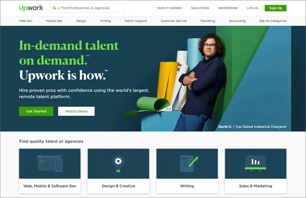 Screenshot Upwork Freelance Job