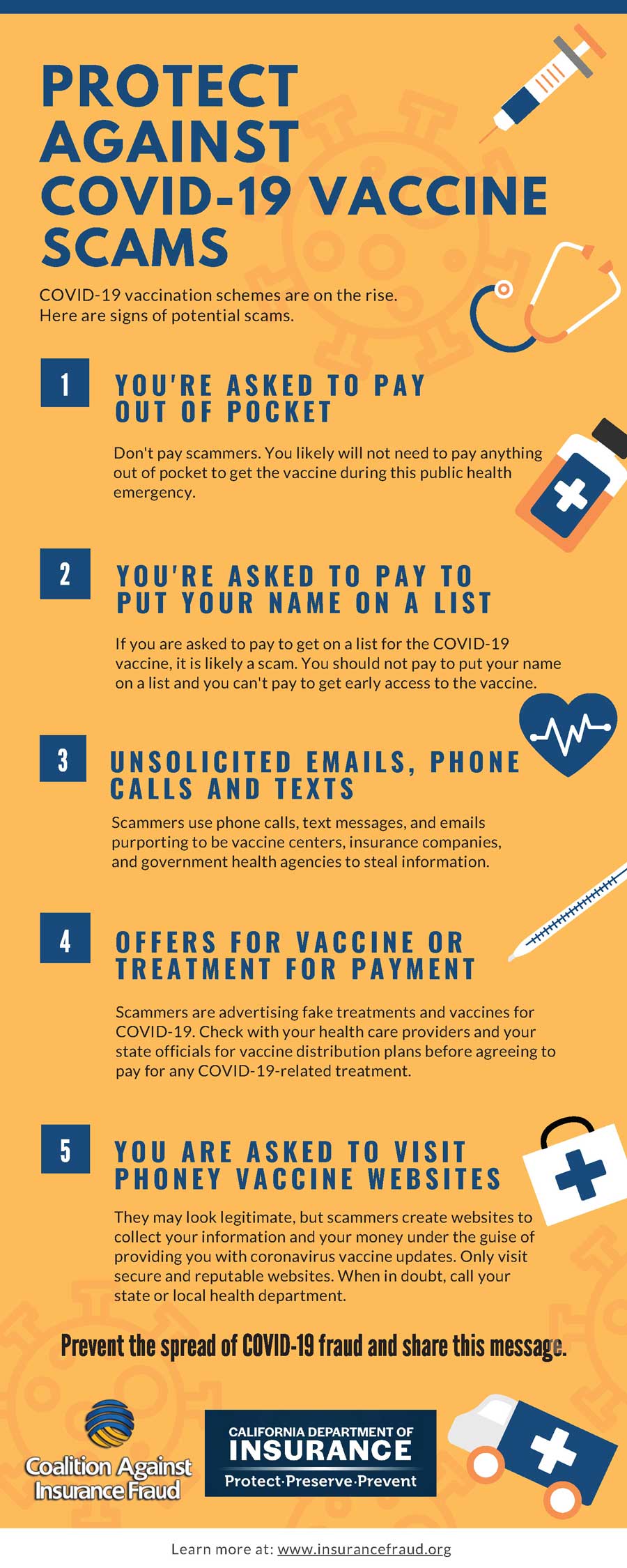 COVID-19 Vaccine Scams Infographic 2021