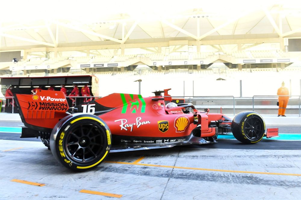 Mule car testing by Charles Leclerc Ferrari SF90 testing Pirelli tyres